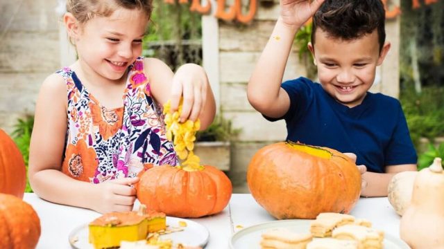 kids carving pumpkins for halloween safely