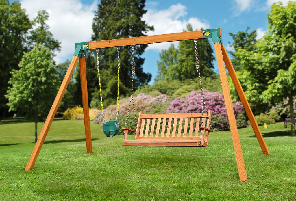 Classic Diy Cedar Bench Swing Kit A Frame Plans For - Diy A Frame Swing Set Kit