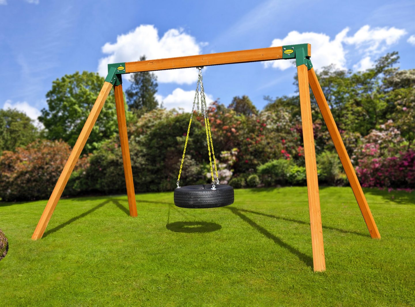 Classic Tire Swing 2 Kids Children Outdoor Play Durable Backyard SwingSet N...