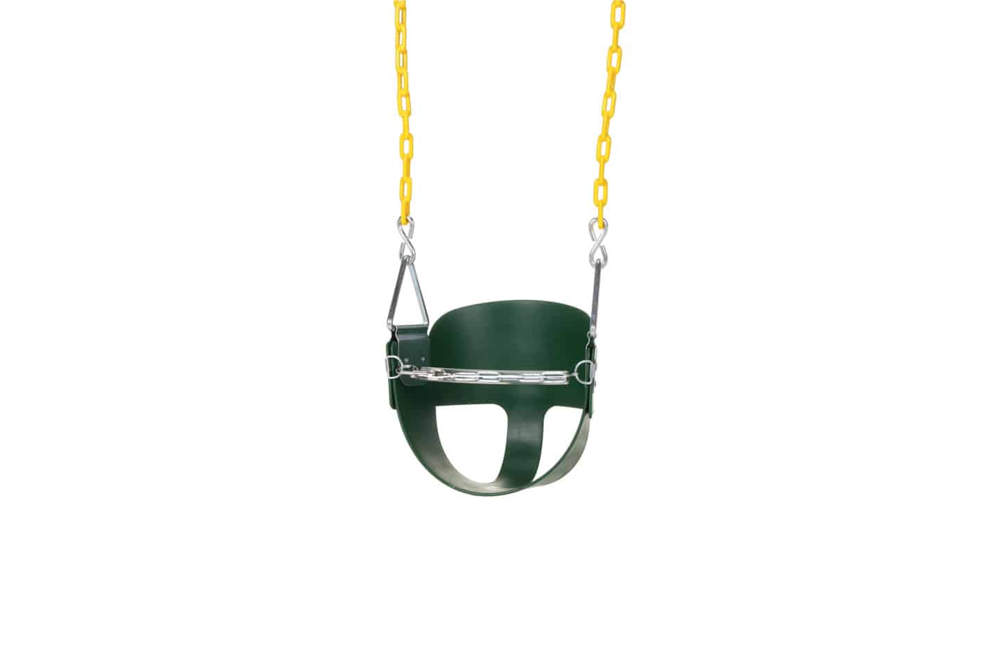 SWING SET STUFF HIGHBACK 1/2 BUCKET SEAT YELLOW WITH CHAINS AND HOOKS park 0046